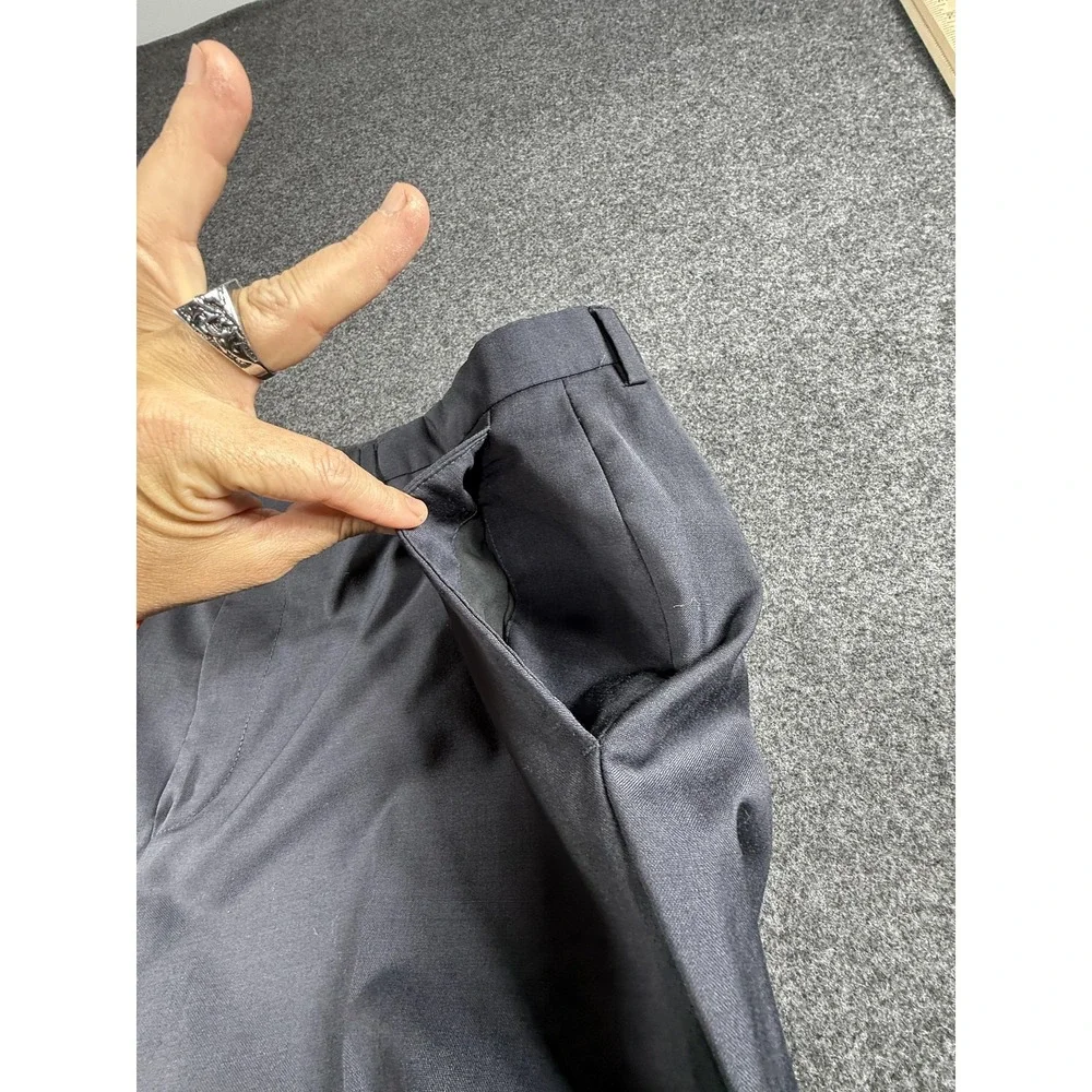 Hugo Boss Dress Pants 38R Navy Virgin Wool‎ Straight Leg Business Career